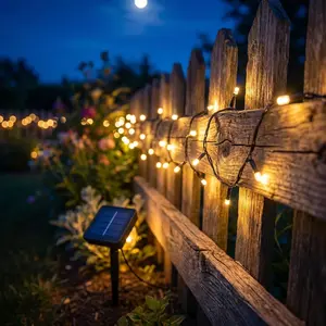 gazebo solar lawn light Solar Outdoor Lights, Waterproof Solar String Lights, 5-Meter String with 20 LEDs  (Warm White), Ideal for Christmas Trees, Fences, Holiday Celebrations, Parties, Balconies,  and Gardens, Solar Outdoor Lights patio