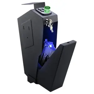 Biometric Safe Box, 3-Way Unlock Safe: Fingerprint, Digital PIN and Key,Silent Mode and LED Light,Easy to Mount Nightstand, Bedside, Desk