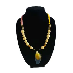 Beads of a feather necklace