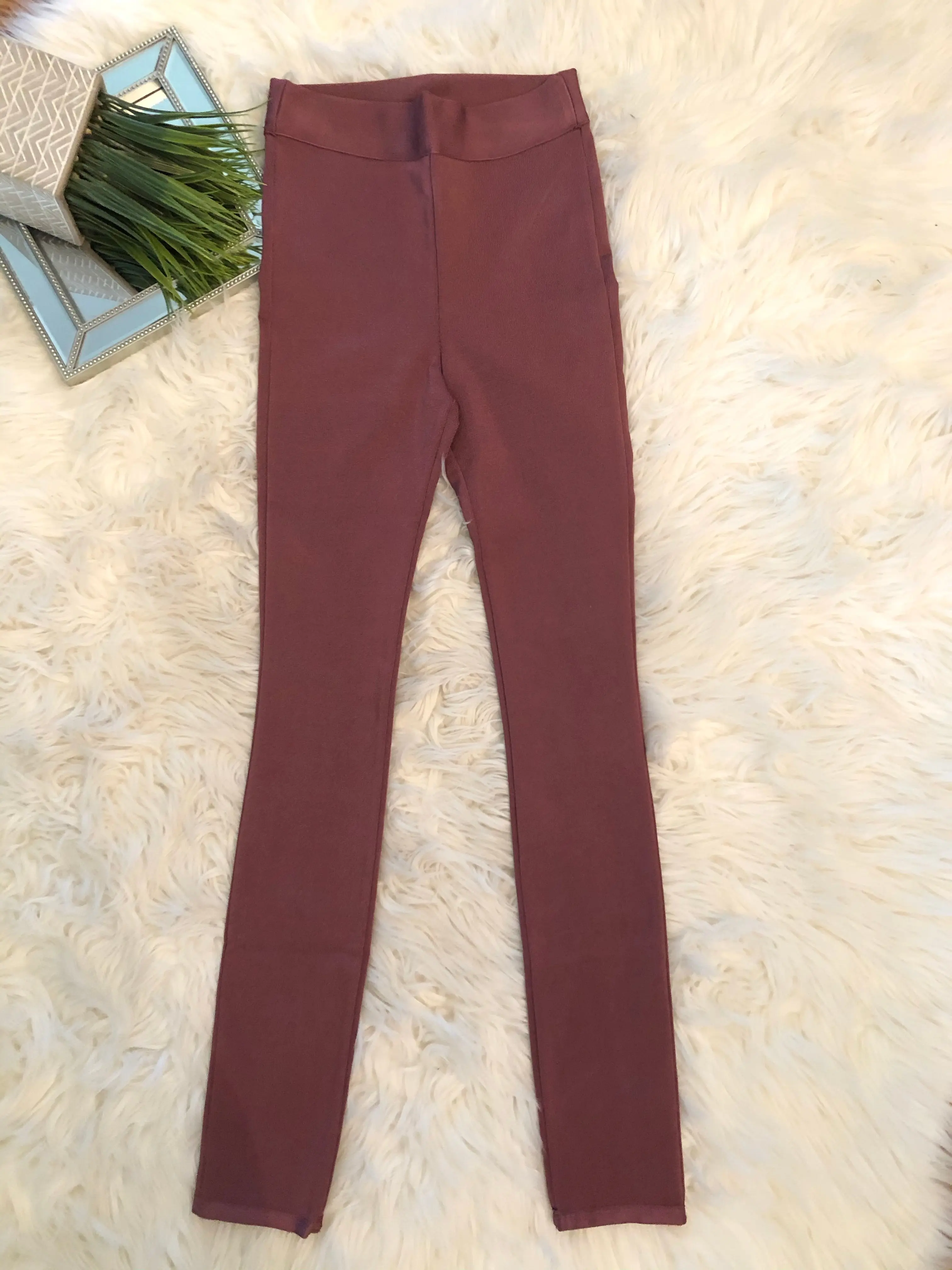 Rose Brown Bandage Pants