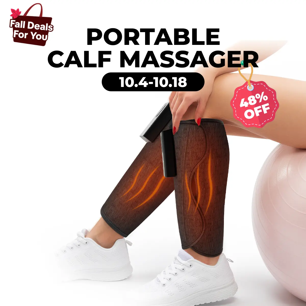 CINCOM Wireless Portable Leg Massager with Calf Airbags, Customizable Modes, Adjustable Intensity Levels - Portable Muscle Massagers, Self Care Products, Women's Relaxation Gifts