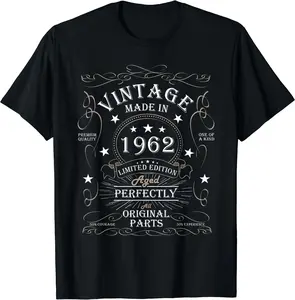 63rd Birthday Retro Limited Edition Man Woman Vintage 1962 T-Shirt