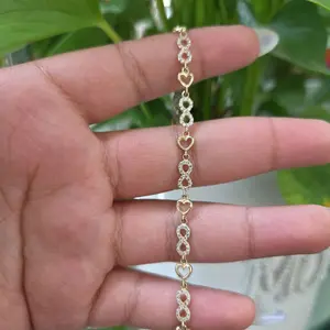 Pulcera de infinitos y corazones 14kt