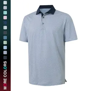 MAELREG Golf Shirts For Men Short Sleeve Print Patterns Moisture Wicking Performance Lightweight Collared Mens Polo Shirts