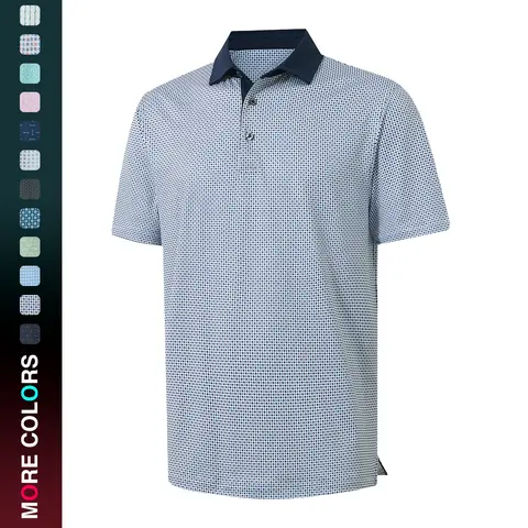 MAELREG Golf Shirts For Men Short Sleeve Print Patterns Moisture Wicking Performance Lightweight Collared Mens Polo Shirts