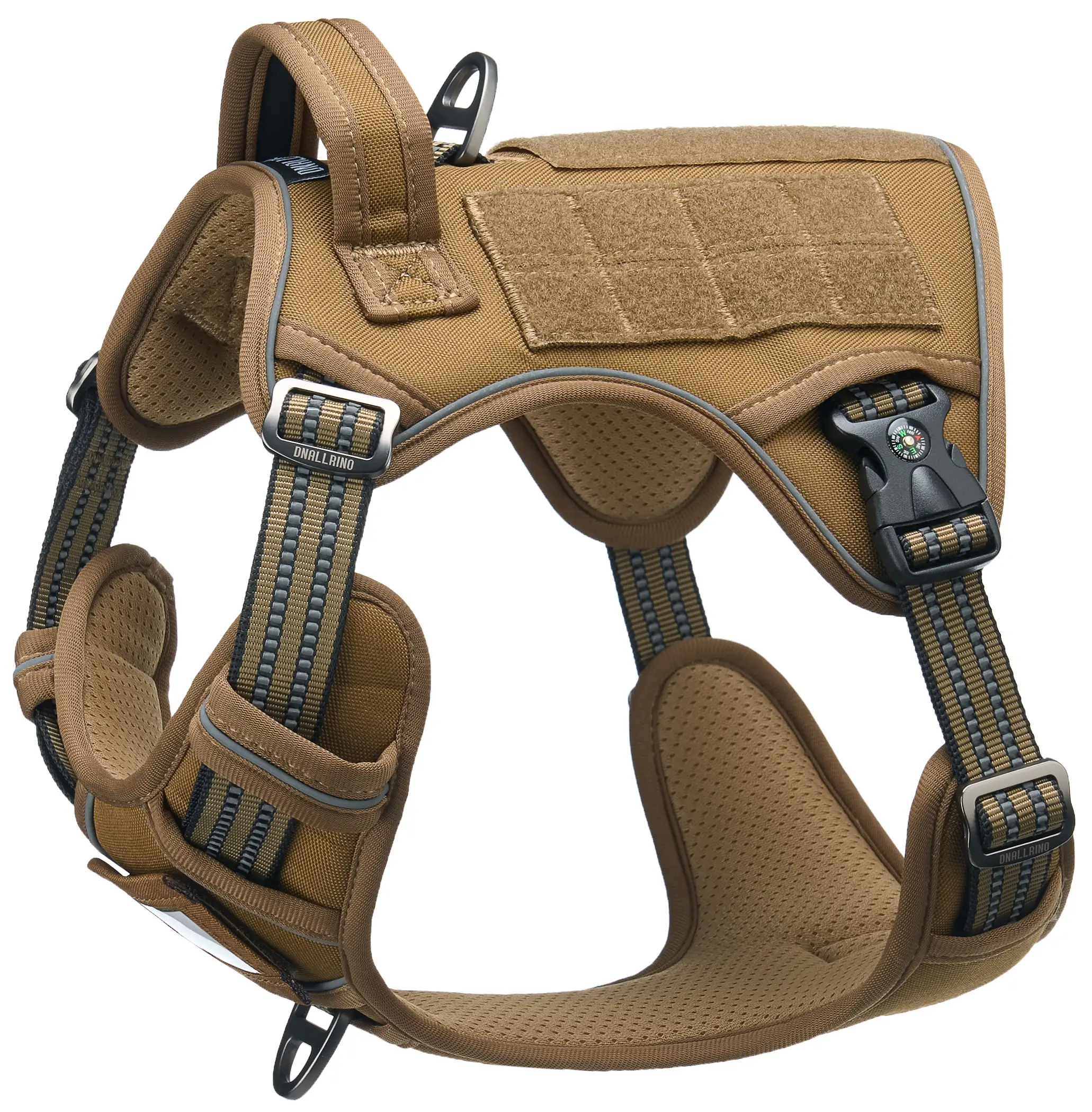 Tactical Dog Harness for Medium Large Dogs, Heavy Duty Duable Dog Harness with ID Card, Reflective Harness for Training Easy Control Pet Gear Outdoor