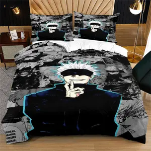 Gojo Satoru Pattern Decorative Duvet Cover Set, Soft And Durable Bedding Set, Including 1 Duvet Cover And 1 Or 2 Pillowcases, Suitable For Children And Adults Daily Holiday Birthday Gifts Bedroom Decorations