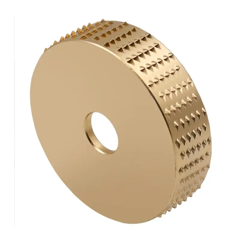 75mm Gold Tungsten Carbide Coating Abrasive Disc, Round Wood Angle Rotary Tool Rasp with Carbide Tip for Abrasive Cutting & Cutting Tasks, 22mm/16mm Rotary Tool Angle Grinding Hardware