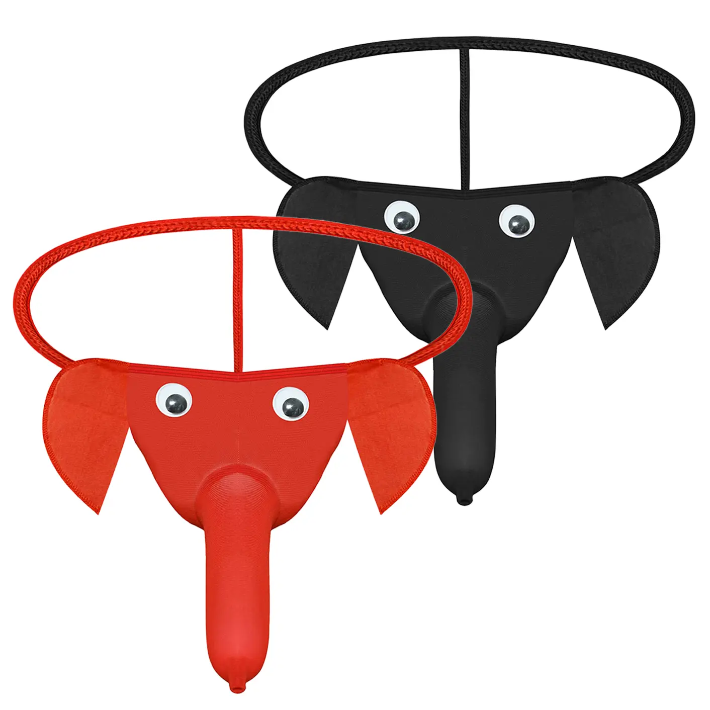 Men's Minimal Coverage Contour Pouch Briefs - Soft Stretch, Lightweight, Low Rise, Modern Fit Menswear Underwear with Sexy Cartoon Elephant Costume Accents