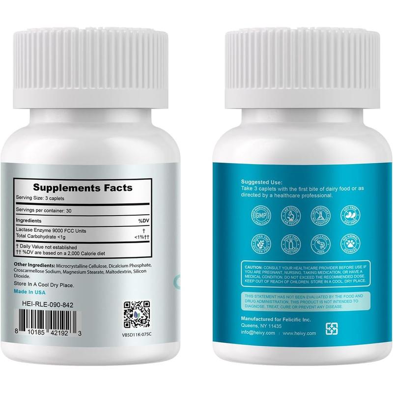 Lactase Enzyme 3000 FCC Dairy Relief Fast Acting Supplement, Lactose Intolerance Pills 90 Count (Pack of 1)