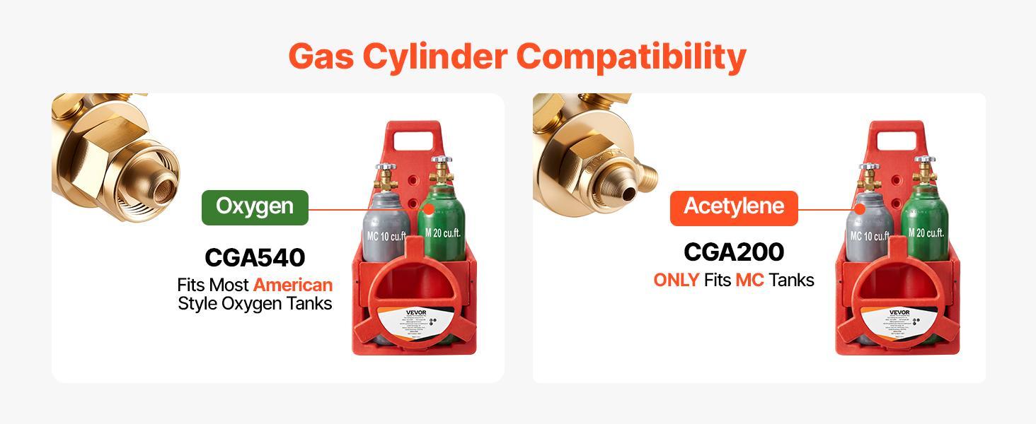 【BackToSchool】VEVOR Brass Oxygen-Acetylene Torch Kit with Check Valves, 15FT Twin-Hose Setup, 1 Cutting Tip, 2 Welding Tips, 2 Regulators, Cylinder Holder - Portable Brazing, Cutting, Metal Heating Set for DIY Enthusiasts for Metalwork Tasks, Durable Perf