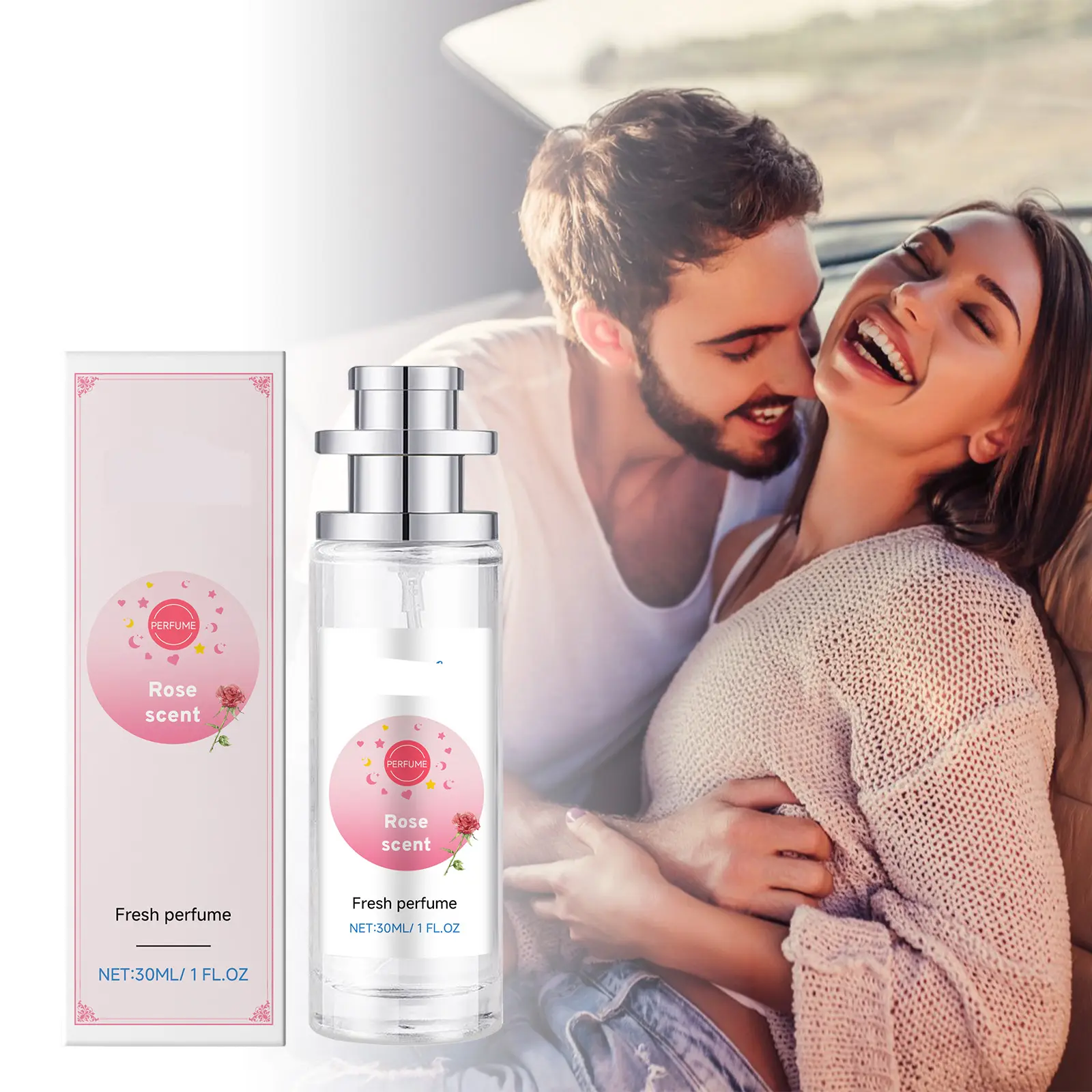 Rose Citrus Eau de Parfum for Women, 30ml Long-lasting Floral Rose Scent with Uplifting Musk Notes, Hypoallergenic for Day to Night Wear