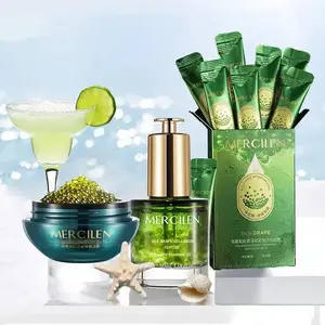 Sea Grape Collagen Skin Care Kit (4 Counts/set), Moisturizing Facial Serum & Cream & Peel-off Mask, Hydrating Skin Care Kit for Women, Skin Care Products