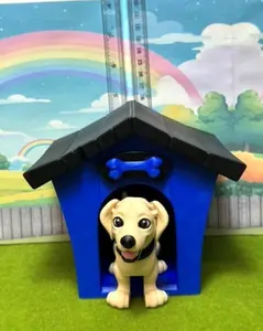 Cute Labrador Dog, 3D Printed Articulated Fidget Dog with Doghouse, Poseable Animal Toy, Custom Pet Gift for Dog Lovers Decor Set