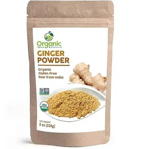 Organic Ginger Powder 8 oz (226g) USDA Organics & Non-GMO Verified Project Approved | Product of India | Resealable Kraft Bag Beverage Nata