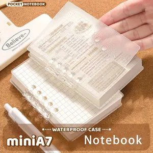 3Pcs Simple Transparent Loose-Leaf Book of 80 Sheets, Detachable Notebook, Horizontal Line Blank Square, Mini Notebook Notebook, Notebook, School Notebook, Notebook For Notes, University Notebook, Planner