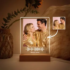 Personalized Song Plaque Music Picture Frame Night Lamp  Custom Album Cover with Photo | Gifts for Boyfriends, Birthday Gifts for BF, Graduation Leis, Teacher Gifts, Teen Girl Gifts, Anniversary Gift for Him, Romantic Home Decor Light Signs