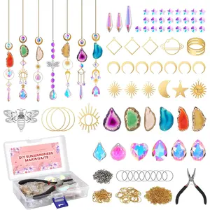168 count DIY Sun Catchers Making Kits Craft for Adults, Suncatcher Indoor Window Hanging with  Light Catcher with Prisms and  Slices