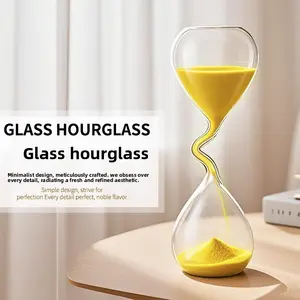 Handmade Twisted Glass Hourglass, Modern European Style Decor for Home, Desk Ornament for Office Wine Cabinet Entryway, Viral Aesthetic Decor