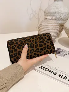 Women's Fashion Leopard Print Long Zip Wallet, Multi-Card Slot Anti-Theft Credit Card Holder, Lightweight Coin Purse Handbag, Leopard Print Wallets