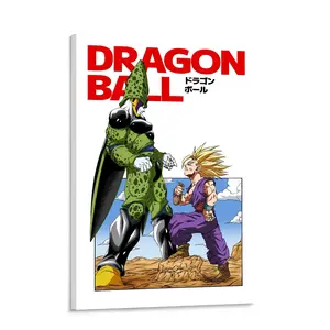 Dragon Ball Z Cell vs Gohan Wall Art | Classic Anime Battle Canvas Print, Perfect for Bedroom, Study, Gaming Room & Living Room Decor, Artistic, Decora