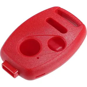 3 Buttons Keyless Entry Remote Key Fob Shell Case Kit for Honda CR-V CR-Z Fit Odyssey Pilot Ridgeline Accord Crosstour with Mini Screwdriver Red