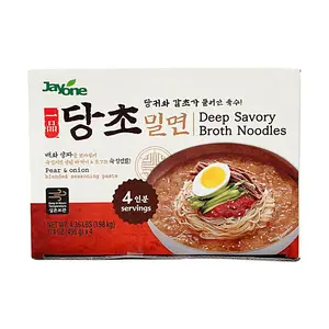 JAYONE Korean Naengmyeon Cold Noodles - Rich Savory Broth Flavor, 4-Pack (1.98kg) - Authentic Korean Style Sweet & Tangy, Pear & Onion Sauce, Summer Essential