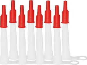 Plastic Caulking Gun extender Caulk Nozzle Tip Tool for Caulking Gun each with a red cover Can protect the remaining glass glue from solidifying easily Used for Caulking Gun