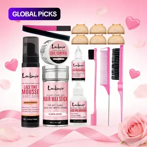 Hair Waxing Kit, 15pcs/set Hair Care Products Hair Wax Stick & Mousse & Glue & Comb & Brush, Professional Texturizing Product Hair Styling Kit for Women #GLOBAL PICKS