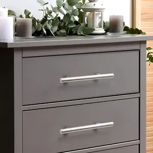 Stainless steel silver hollow handle suitable for wardrobe cabinet door handles drawers long strip round furniture handles