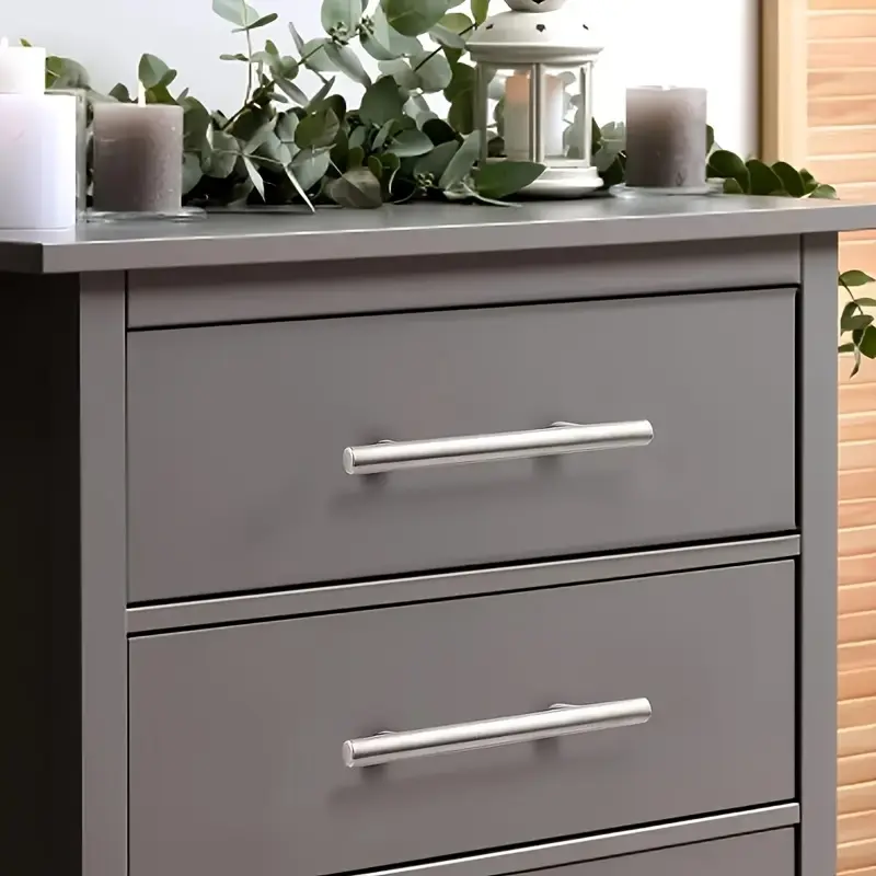 Stainless steel silver hollow handle suitable for wardrobe cabinet door handles drawers long strip round furniture handles