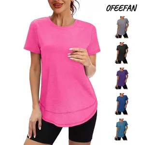 OFEEFAN Womens Workout Tops Short Sleeve Shirts with Sun Protection UPF 50+ Quick Dry Outfits for Hiking Running S-3XL