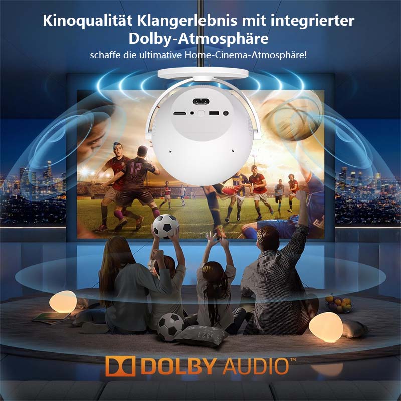 XBJ360 Projector | 360° rotation, Wi‑Fi & Bluetooth connectivity, Android 11 system, 4K outdoor movies, remote control and projection mapping stand XBJ360 Projector | 360° rotation, Wi‑Fi & Bluetooth connectivity, Android 11 system, 4K outdoor movies, remote control and projection mapping stand