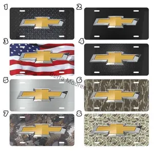 [SALE 50%] Chevrolet Camouflage American Flag License Plate
