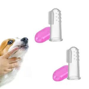 2Counts/Set Soft Silicone Pet Finger Toothbrush for Dogs & Cats - Gentle on Teeth, Removes Plaque & Freshens Breath, Reusable & Recyclable Dental Care Tool, No Batteries Required - Ideal Christmas & Halloween Gift, Oral Care Tools