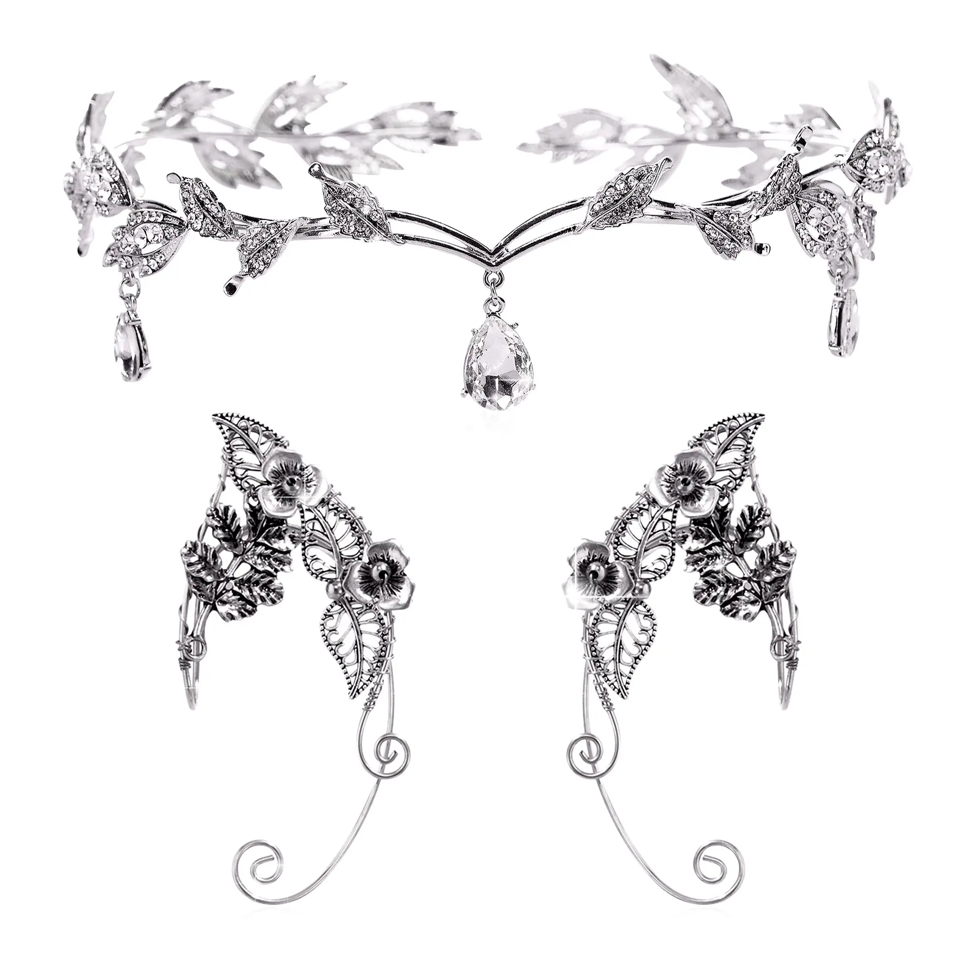 Elf Crown Elf Headpiece Fairy Costume Viking Fairy Headpiece Accessories Halloween Cosplay Accessories Butterfly Headband