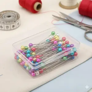 Transparent Portable Needle Organizer Case, Multi-Color Non-Slip Knitting Needles, Professional Sewing & Embroidery Kit for DIY Crafts, Sewing Supplies Crafts, Jewelry Making, Includes Tools, Accessories, and Storage Box