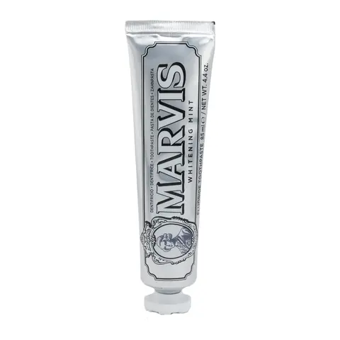 Marvis Whitening Xylitol Toothpaste - 85g Cool Mint Fluoride Formula, 24 Months Shelf Life, 2-min Deep Clean, Adults At-Home Dental Care, Cavity Prevention, Stain/Plaque Removal, Bright Smile, Fresh Breath, Anti-Bacterial, Cruelty-Free Luxury Oral Care