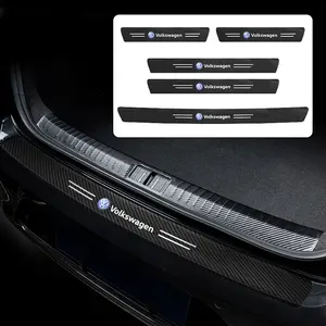 Car Door Sill Scuff Plate Anti-scratch Sticker Protector Strip For Volkswagen VW GTI Golf 5 6 7 Mk4 Mk5 Mk6 Polo Passat B5 B6 B7 Scirocco Jetta Tiguan CC Touareg Beetle Rline R Touran Bora Accessories
