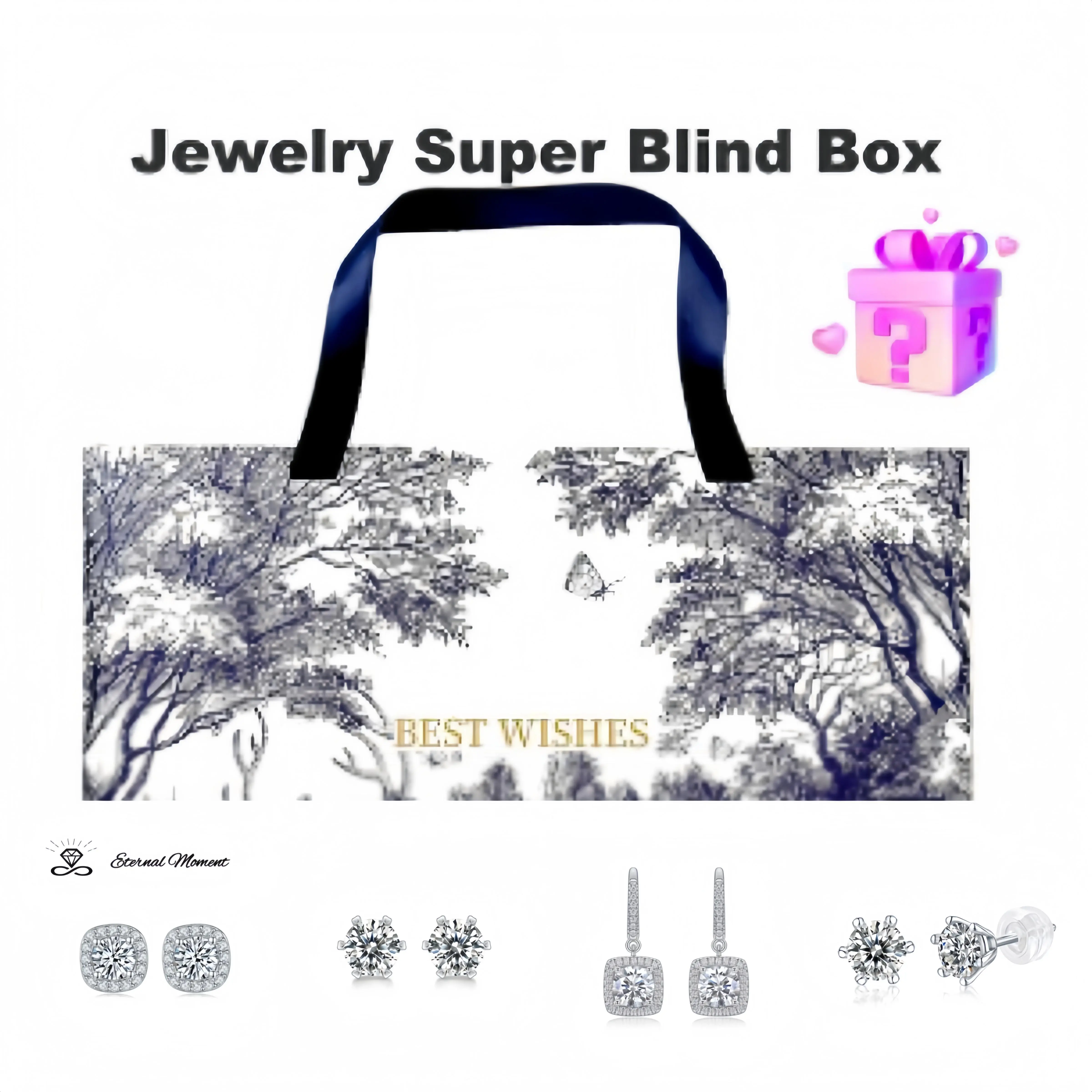 Bling Blind Box – Discover Your Moissanite Treasure Sterling Silver Moldavite Pendant Necklace Round Synthetic Engagement RingMoissanite Engagement Ring Set Cut Cushion Rectangle Ring Band Eternity Cubic Bracelet Gift yoshiki cross Earrings