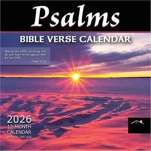 Christian Wall Calendar 2026 | Psalms with  Verses | 12 Month | 12" x 24" When Open | Thick & Sturdy Paper | Giftable | Inspirational Religious Scripture Christian Calendar 2026