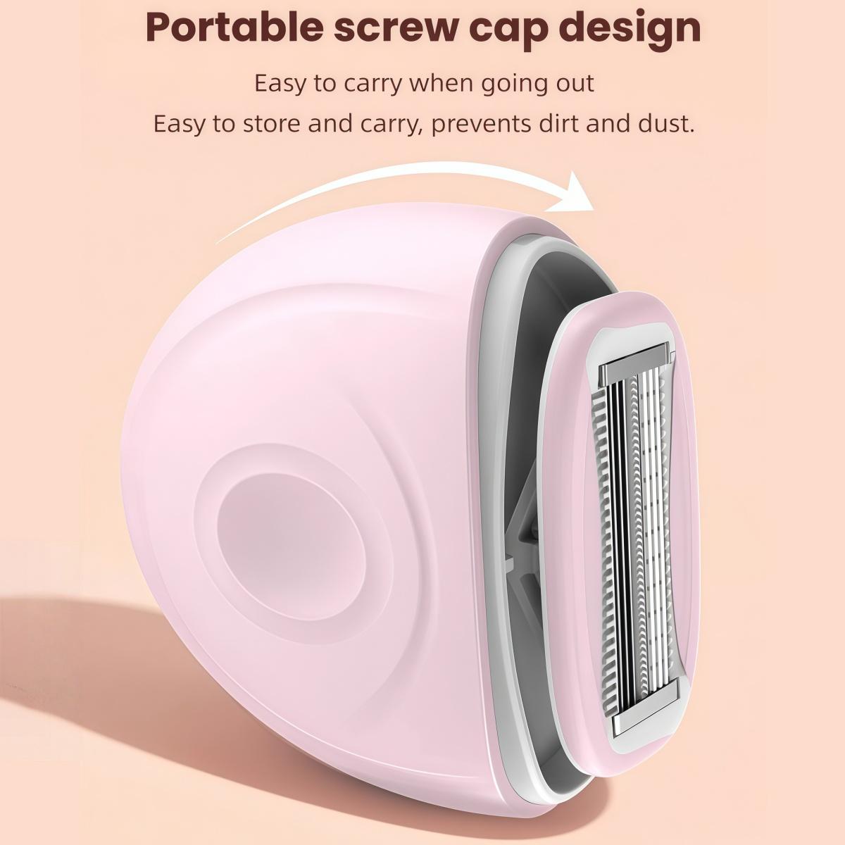 Portable Mini Women's 6 Blade Razor, Pivoting & Rotating Head Shaving Razor for Smooth Close Shave, Portable Hair Removal for Face Legs Full Body