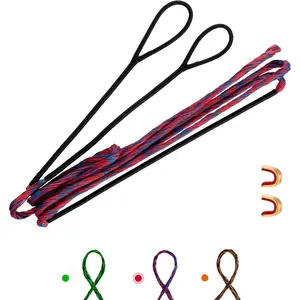 Archery Bowstring Set with 2 Nocking Points Dacron Recurve Bow String Replacement 12, 14, 16 Strands for Traditional Longbow Shooting 48-70 inches (1pcs)