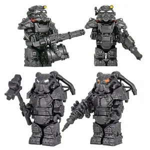 1PCS Military Soldiers Mini Anime Action fallouts Figures Weapons Robot Mecha Building Blocks Bricks DIY Toys for KIDS gift popular