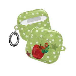The Very Hungry Caterpillar AirPods Case – Eric Carle Inspired Kids Book Art Cover, Cute Apple Green Design, Nostalgic Preschool Teacher Gift, Aesthetic Retro Reading Accessory, Case for AirPods Pro/Pro 2, AirPods 1/2/3/4