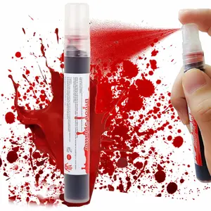 Fake Blood Makeup(0.35 oz),Halloween Fake Blood Spray Eye Blood Drops Body Paint,Spray Blood for Clothes and SFX Zombie Monster Vampire Clown Costume Cosplay Makeup,1PC