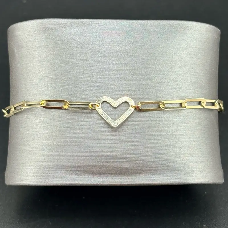 Gold 14k Heart Design Bracelet Size 7.5 3.0mm for Everyday Wear Elegant Jewelry Piece