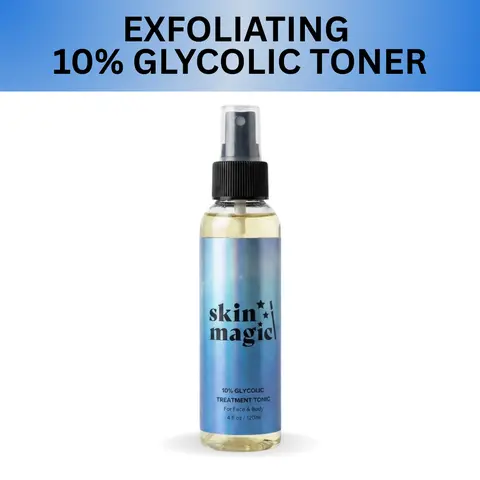 10% Glycolic Acid Treatment Tonic - Gentle Anti-Acne Soothing Exfoliant for Adults' Dry Skin, Cleansing, Hydrating, Hyperpigmentation & Pore Improvement, Oil Control Skin Care Products with Vitamin C (Single Item) Skin Repair, 10% Aha Cell Turn, Retinol,