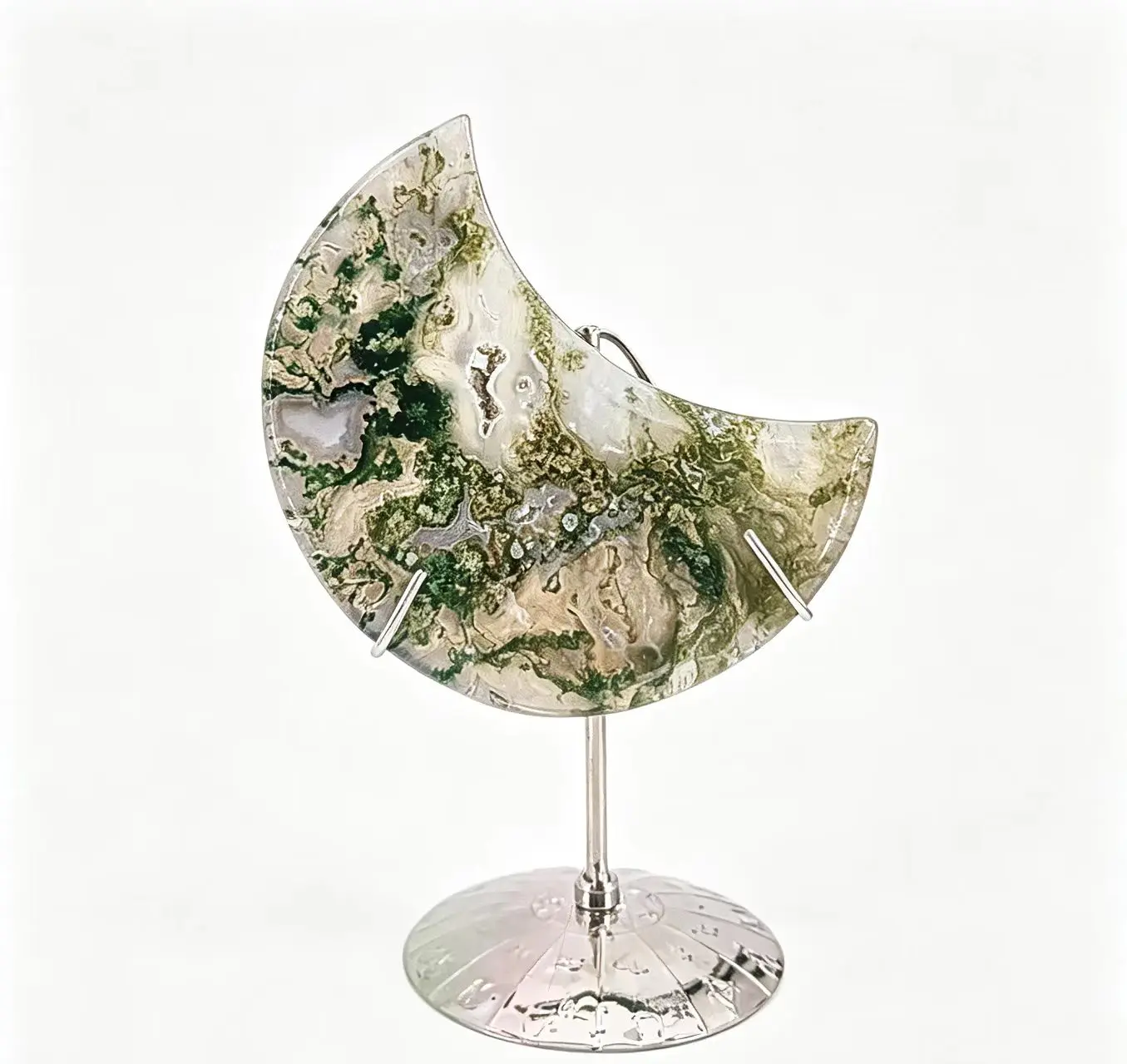hand-carved crescent moon ornament in various materials- Crystal Home Decor