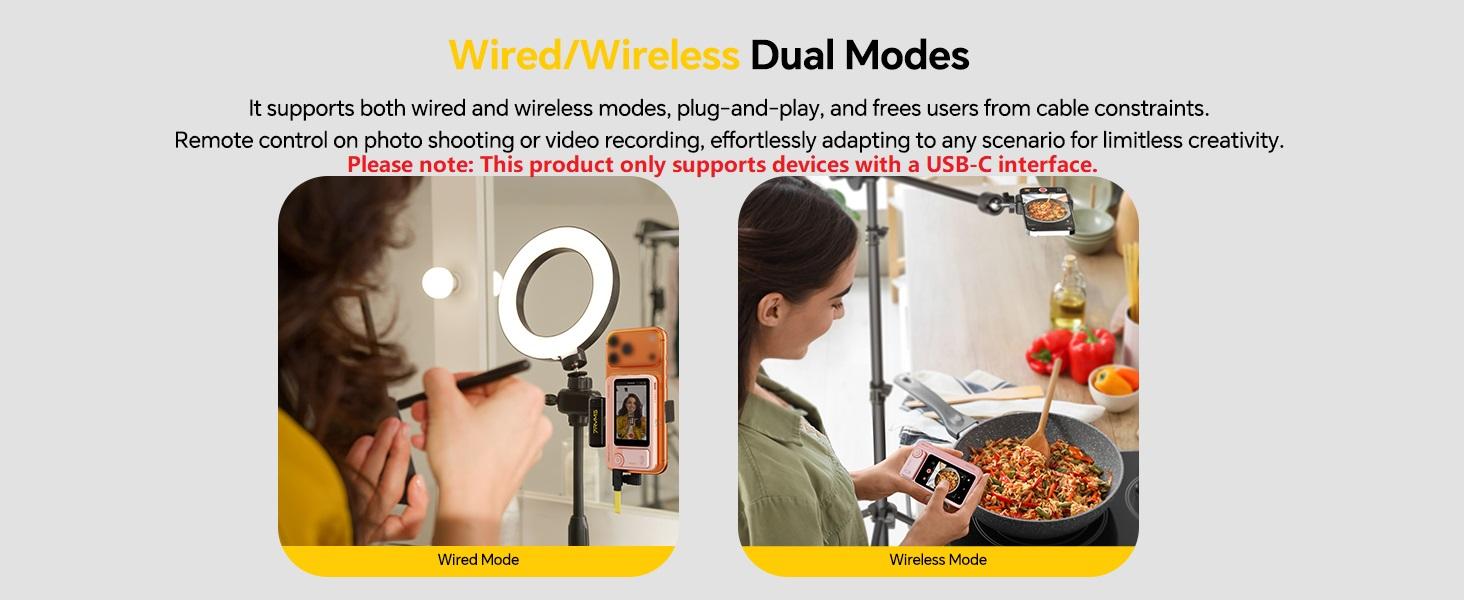 Wireless Selfie Monitor Screen for Android/iPhone17/16, Magnetic Back Camera Monitor with 4K/60fps, 5H Battery, 164FT Range, Built-in Speaker, Vlog Monitor for YouTube TikTok